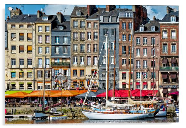 Honfleur Quayside Yachts Acrylic by Stuart Wyatt