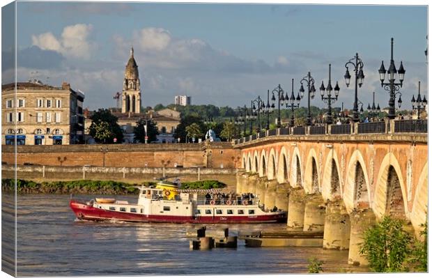 Bordeaux Cityscape River Garonne Canvas Print by Martyn Arnold