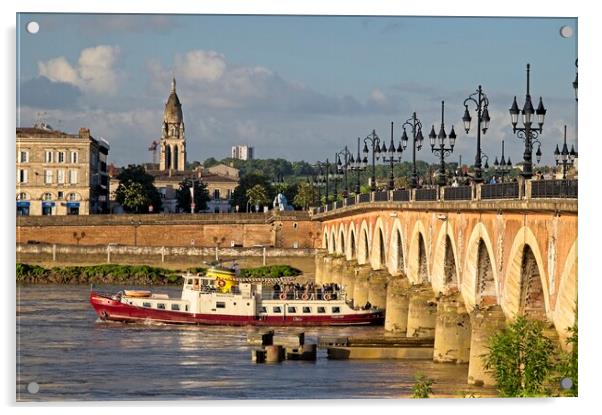 Bordeaux Cityscape River Garonne Acrylic by Martyn Arnold