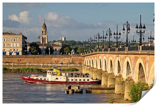 Bordeaux Cityscape River Garonne Print by Martyn Arnold