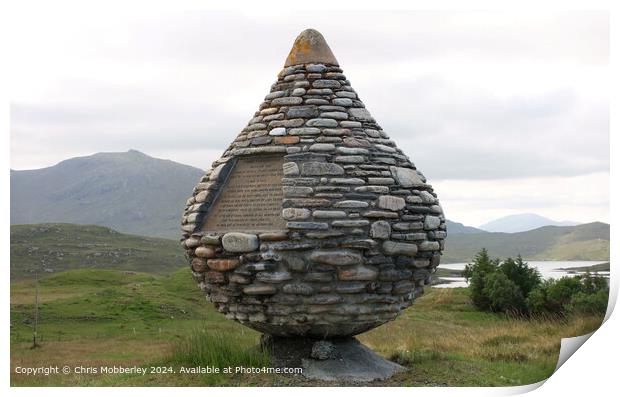 Bonnie Prince Charlie Monument Landscape Print by Chris Mobberley