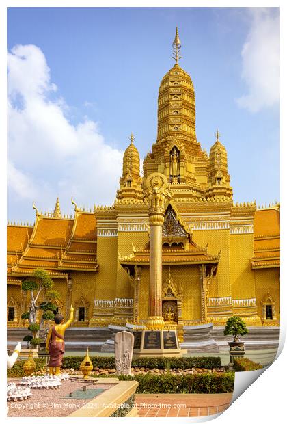 Temple at The Ancient City Bangkok Print by Jim Monk