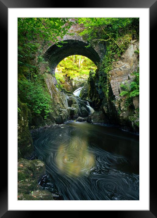 Dumfries Waterfall Long Exposure Framed Mounted Print by christian maltby
