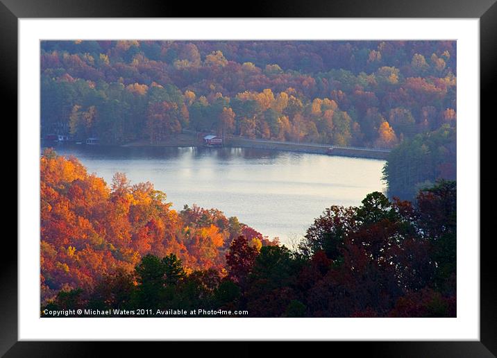 Autumn Lake Framed Mounted Print by Michael Waters Photography