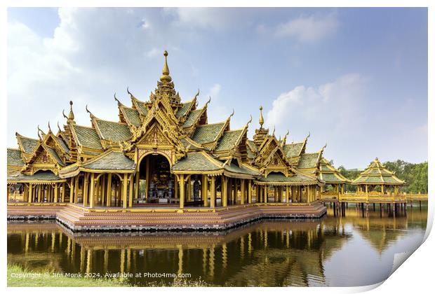 Pavilion Temple at The Ancient City Bangkok Print by Jim Monk