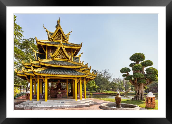 Buddhist Temple at The Ancient City Bangkok Framed Mounted Print by Jim Monk