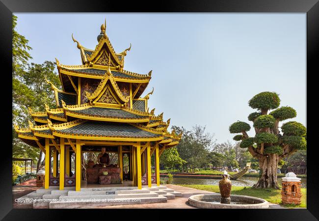 Buddhist Temple at The Ancient City Bangkok Framed Print by Jim Monk