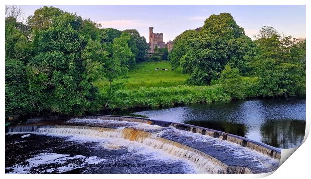 Hornby Castle and Weir Print by Michele Davis