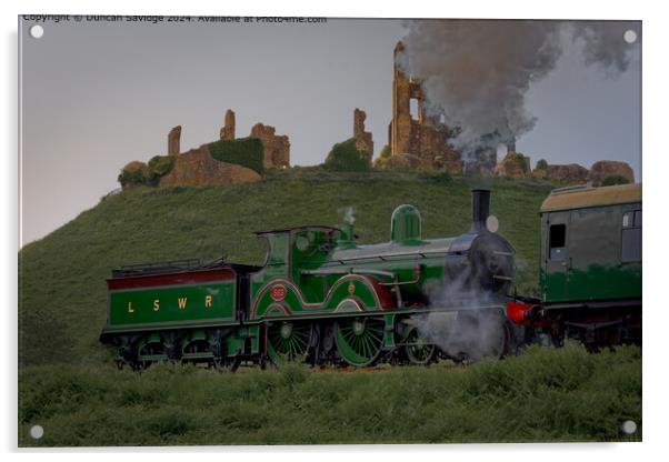 Corfe Castle Steam Train Acrylic by Duncan Savidge
