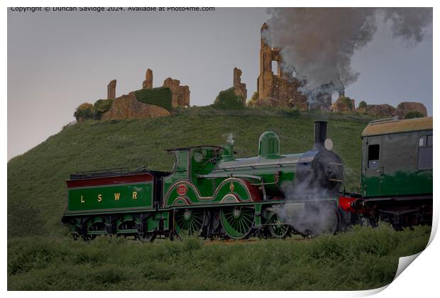 Corfe Castle Steam Train Print by Duncan Savidge