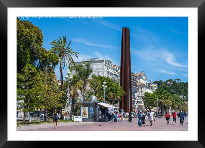 Promenade des Anglais in Nice, French Riviera Framed Mounted Print by Angus McComiskey