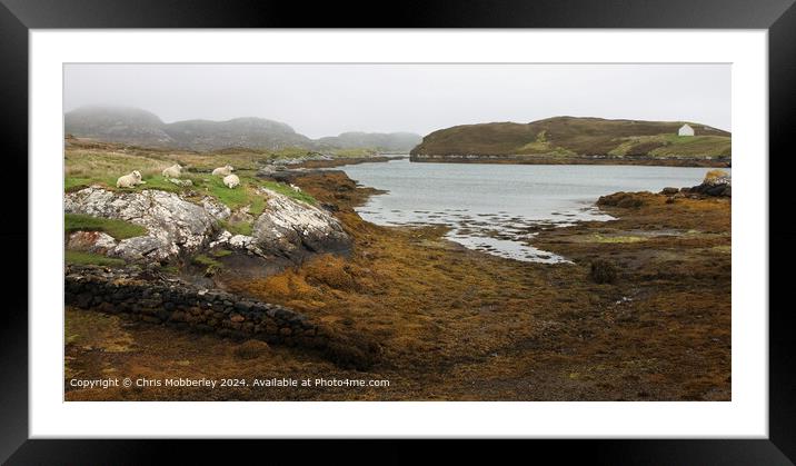 Outer Hebrides Landscape Sheep Grazing Framed Mounted Print by Chris Mobberley