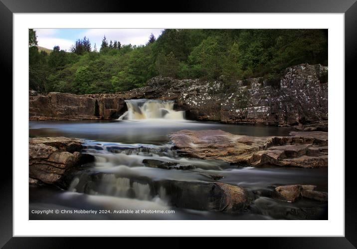 Scottish River Waterfall Landscape Framed Mounted Print by Chris Mobberley