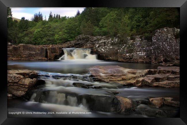 Scottish River Waterfall Landscape Framed Print by Chris Mobberley