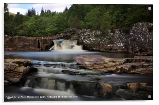 Scottish River Waterfall Landscape Acrylic by Chris Mobberley