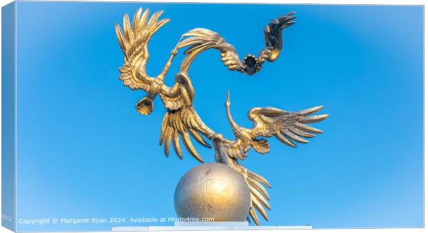 Storks in Flight: Tashkent Statue Canvas Print by Margaret Ryan