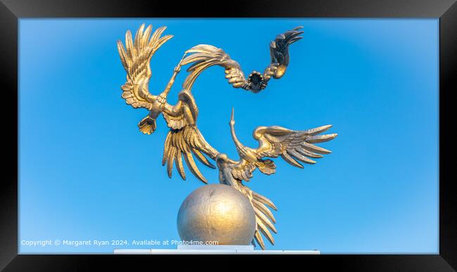 Storks in Flight: Tashkent Statue Framed Print by Margaret Ryan