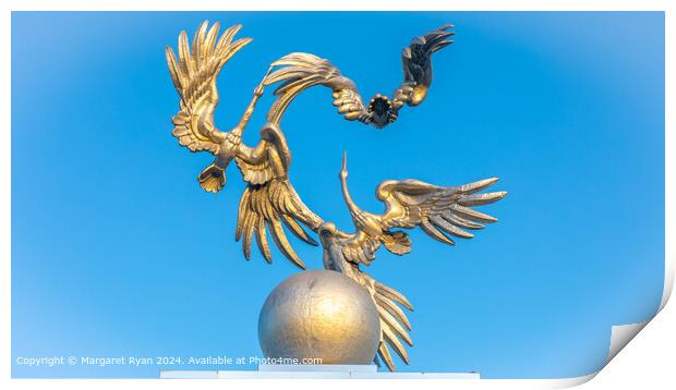Storks in Flight: Tashkent Statue Print by Margaret Ryan