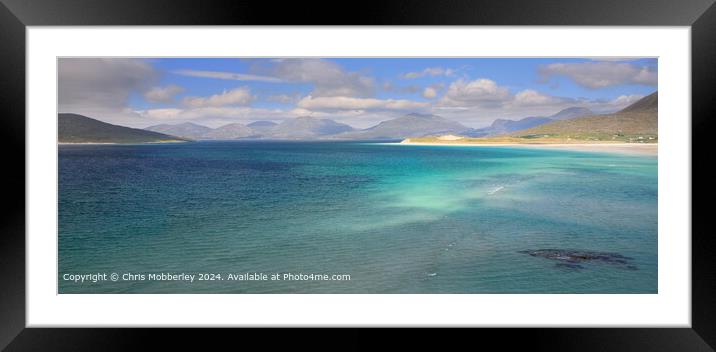 Seilebost Beach Turquoise Panorama Framed Mounted Print by Chris Mobberley