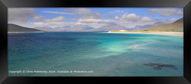 Seilebost Beach Turquoise Panorama Framed Print by Chris Mobberley