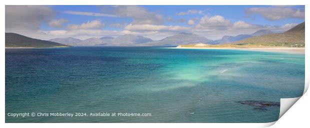 Seilebost Beach Turquoise Panorama Print by Chris Mobberley