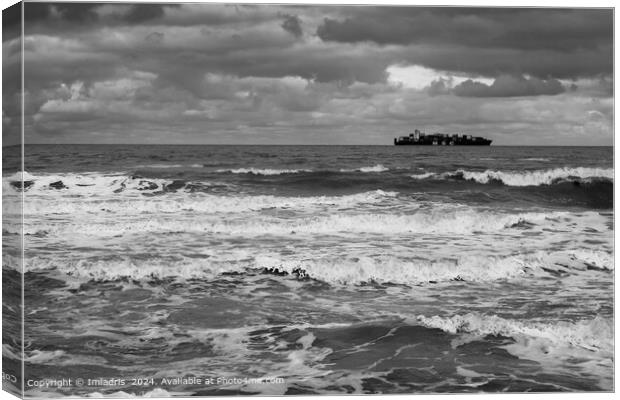 Ships float by, Knokke-Heist, Belgium Canvas Print by Imladris 