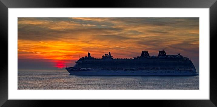 Dramatic Sunset Cruise English Channel Framed Mounted Print by Martyn Arnold