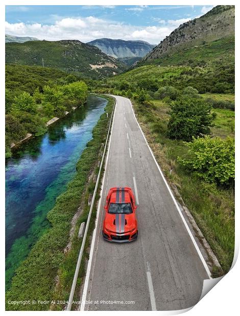 Chevrolet Camaro Cruise Albania Print by Fedir Al