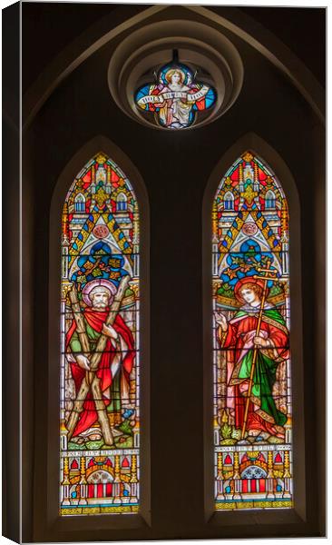 Stained Glass Window, St Margarets Church, Penn Canvas Print by Kevin Hellon