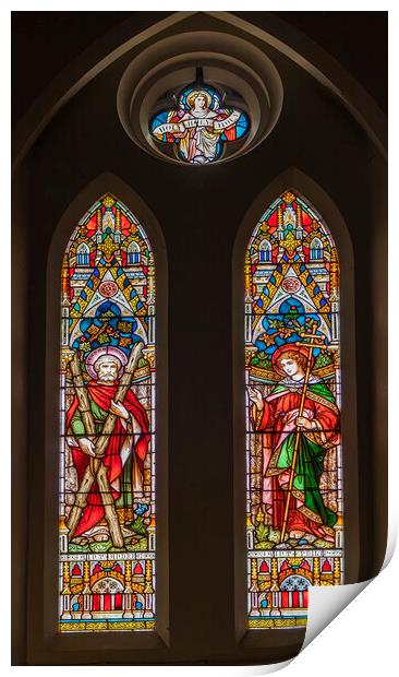 Stained Glass Window, St Margarets Church, Penn Print by Kevin Hellon
