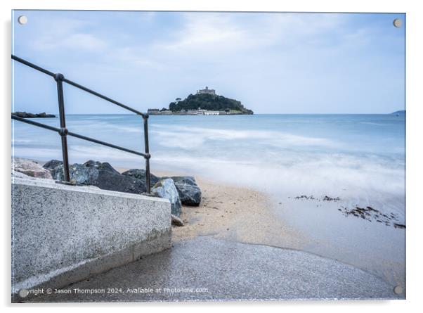 St Michaels Mount Cornwall Landscape Acrylic by Jason Thompson