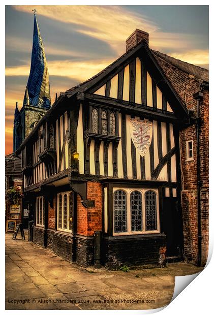 Chesterfield Crooked Spire Print by Alison Chambers