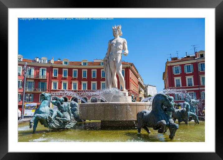 Fontaine du Soleil in Nice, French Riviera Framed Mounted Print by Angus McComiskey