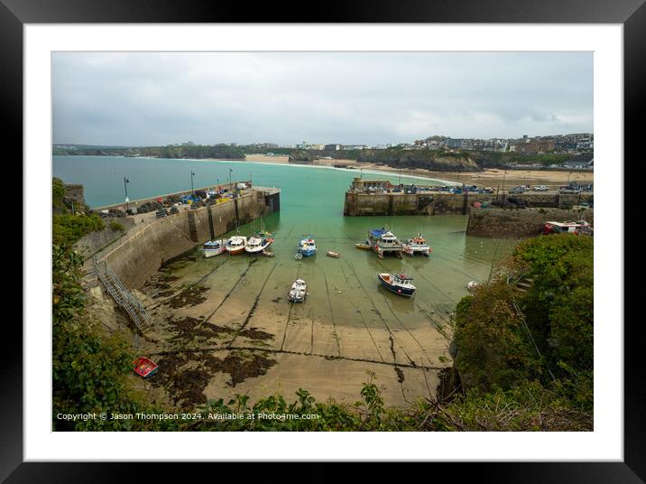 Newquay Harbour Sand and Sea Framed Mounted Print by Jason Thompson