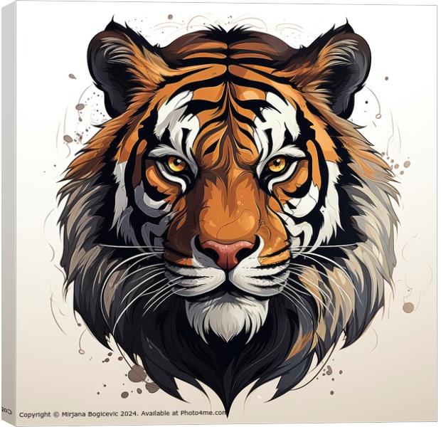 Tiger Head Mascot Vector Illustration Canvas Print by Mirjana Bogicevic