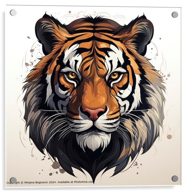 Tiger Head Mascot Vector Illustration Acrylic by Mirjana Bogicevic
