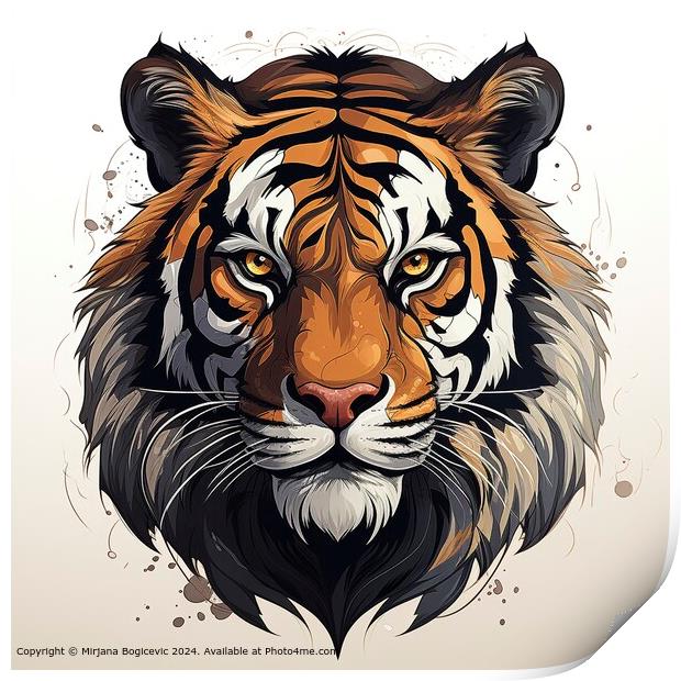 Tiger Head Mascot Vector Illustration Print by Mirjana Bogicevic
