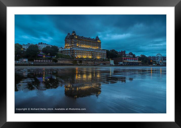 Scarborough Beach Reflections Framed Mounted Print by Richard Perks