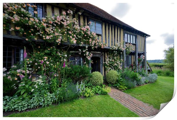 Roses Around the Door at Smallhythe Place Tenterden Kent Print by John Gilham