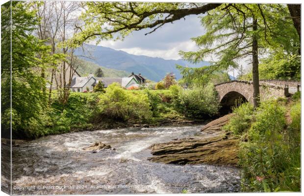 Old Bridge of Coe Glencoe Scotland Canvas Print by Pearl Bucknall