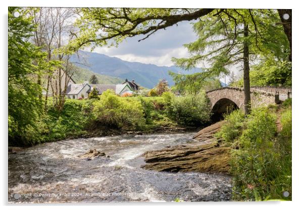 Old Bridge of Coe Glencoe Scotland Acrylic by Pearl Bucknall