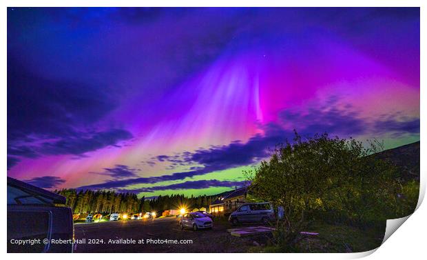 Aurora Borealis Glencoe Landscape Print by Robert Hall