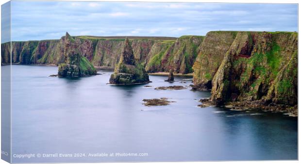 Colourful Duncansby Stacks Sea View Canvas Print by Darrell Evans