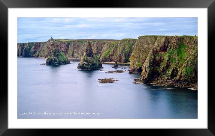 Colourful Duncansby Stacks Sea View Framed Mounted Print by Darrell Evans