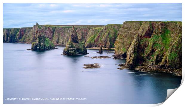 Colourful Duncansby Stacks Sea View Print by Darrell Evans