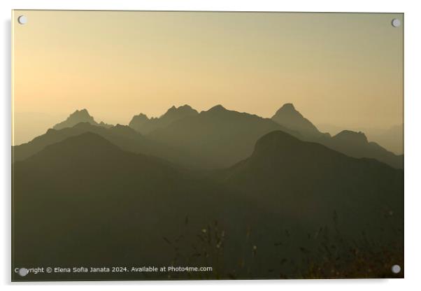 Apuane Mountains Sunrise Landscape Acrylic by Elena Sofia Janata