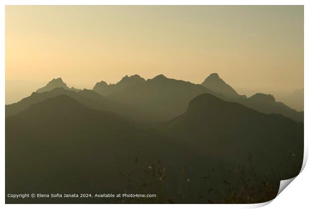 Apuane Mountains Sunrise Landscape Print by Elena Sofia Janata