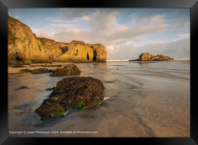 Perranporth Beach Sunrise Framed Print by Jason Thompson