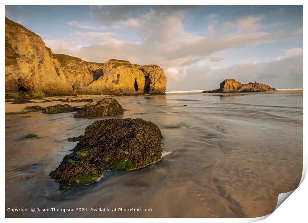 Perranporth Beach Sunrise Print by Jason Thompson