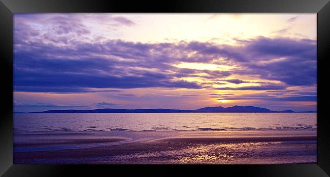 Ayr Beach Arran Sunset Framed Print by Allan Durward Photography